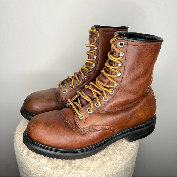 Red Wing Men\'s Size 6 D Style 22013 Brown Leather Work Boots Rubber Sole main image 15